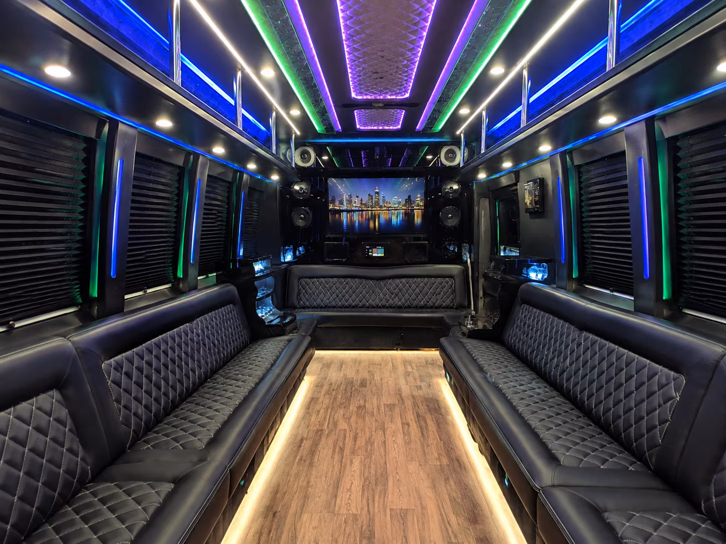15 Passenger Party Bus Interior