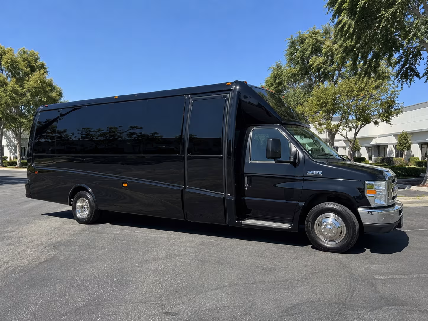 Passenger seating aboard a party bus rental serving Escondido