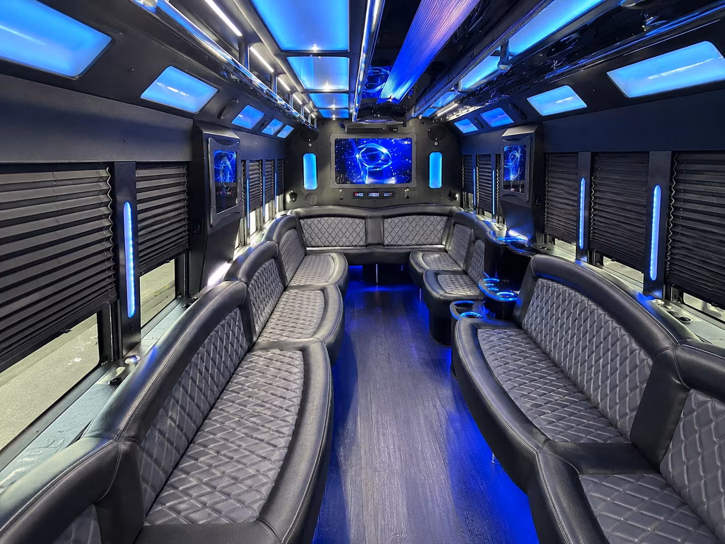 Escondido Wedding Transportation party bus interior