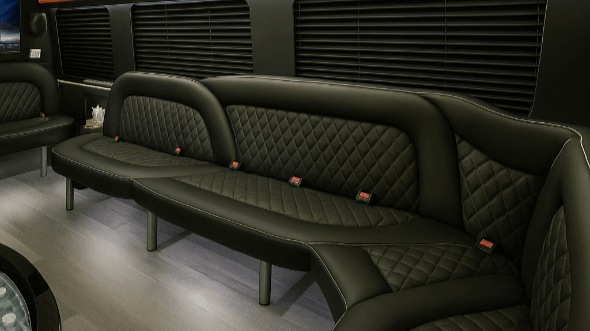 Interior of Charter Bus Company San Diego's 18 Passenger Party Bus in San Diego