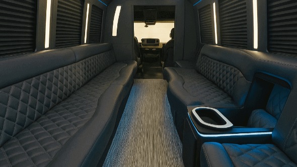 Interior of Charter Bus Company San Diego's 20 Passenger Party Bus in San Diego