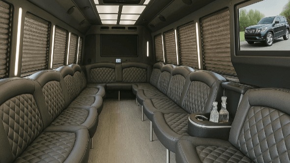 Interior of Charter Bus Company Santee's 25 Passenger Party Bus in Santee
