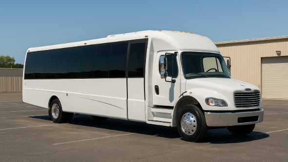 Exterior of Charter Bus Company Vista's 25 Passenger Party Bus in Vista