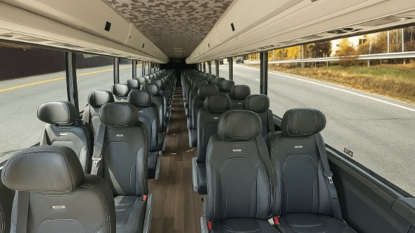 Interior of Charter Bus Company Escondido's 28 Passenger Minibus in Escondido