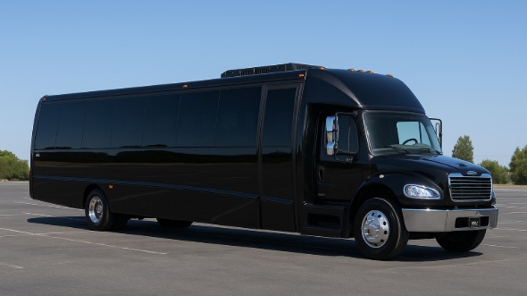 Exterior of Charter Bus Company La Mesa's 28 Passenger Party Bus in La Mesa
