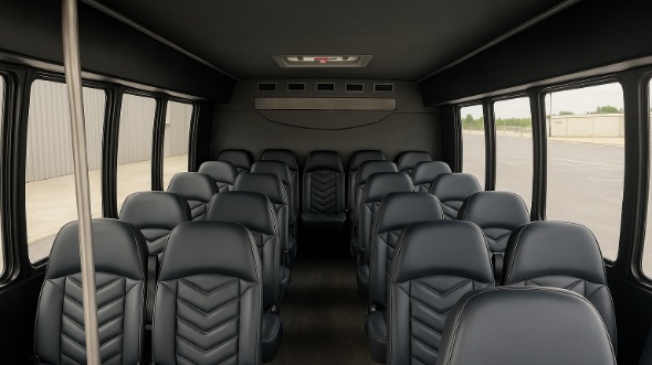 Interior of Charter Bus Company Escondido's 30 Passenger Minibus in Escondido
