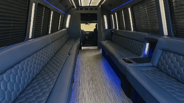 Interior of Charter Bus Company Poway's 30 Passenger Party Bus in Poway
