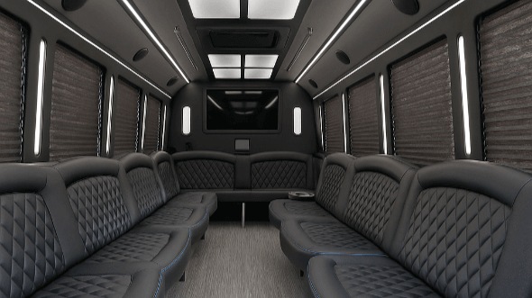 Interior of Charter Bus Company El Cajon's 40 Passenger Party Bus in El Cajon