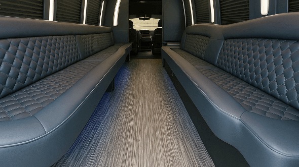 Interior of Charter Bus Company San Diego's 40 Passenger Party Bus in San Diego