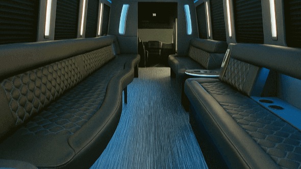 Interior of Charter Bus Company Santee's 40 Passenger Party Bus in Santee