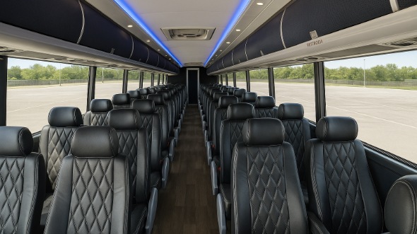 Interior of Charter Bus Company Escondido's 44 Passenger Charter Bus in Escondido