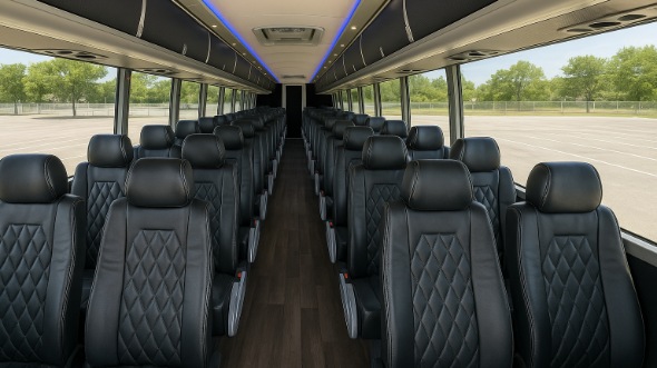 Interior of Charter Bus Company Escondido's 48 Passenger Charter Bus in Escondido