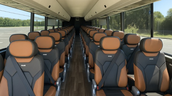 Interior of Charter Bus Company Escondido's 54 Passenger Charter Bus in Escondido