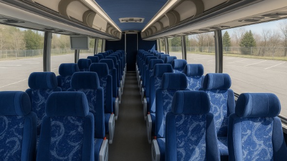 Interior of Charter Bus Company Escondido's 55 Passenger Charter Bus in Escondido