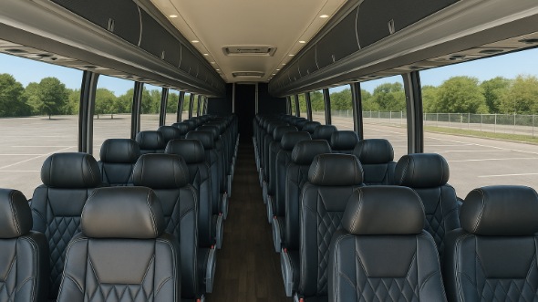 Interior of Charter Bus Company Escondido's 56 Passenger Charter Bus in Escondido