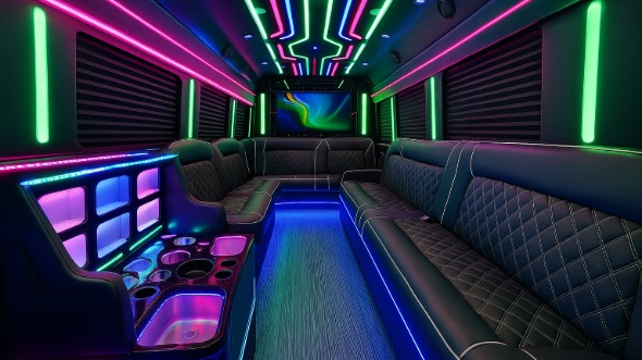 escondido 25 passenger party bus inside